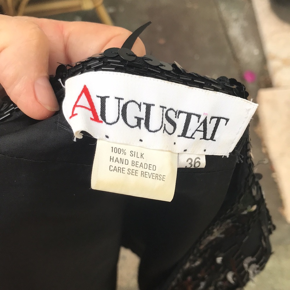 Vintage Augustat , sequin sheer  silk bolero with power shoulders - Picture 8 of 10
